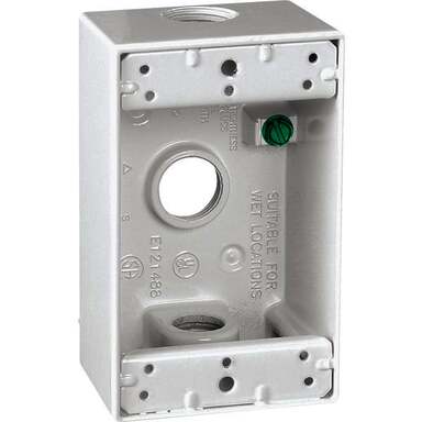 1/2" 3-HLE 1G WHT WP BOX