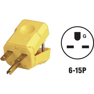 15A YEL NYLON CORD PLUG