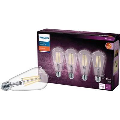 4PK 75W ST19WG LED BULB