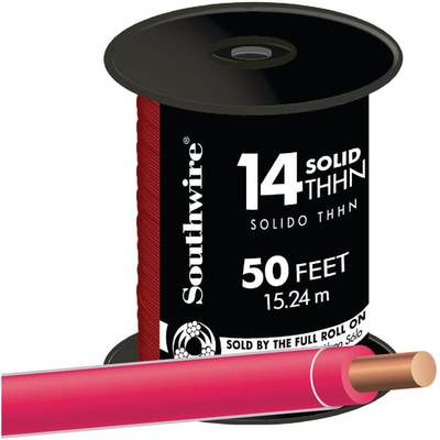 14SOL RED THHN WIRE 50'