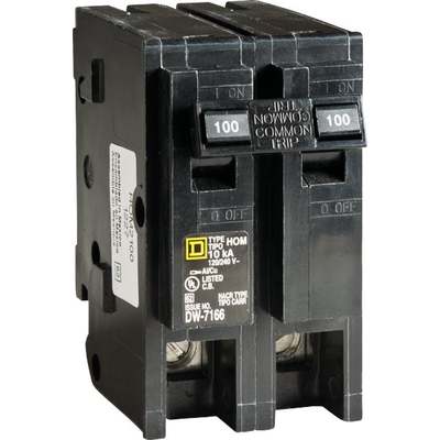 Square D Homeline 100A Double-Pole Standard Trip Main Breaker