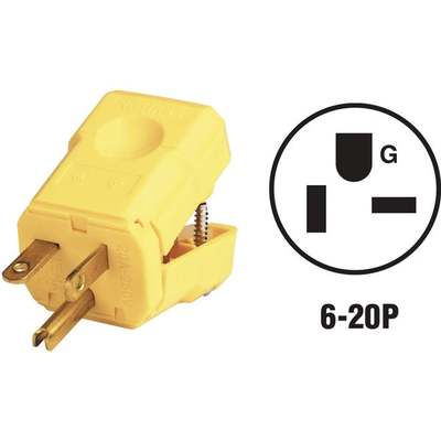 20A YEL GRND CORD PLUG