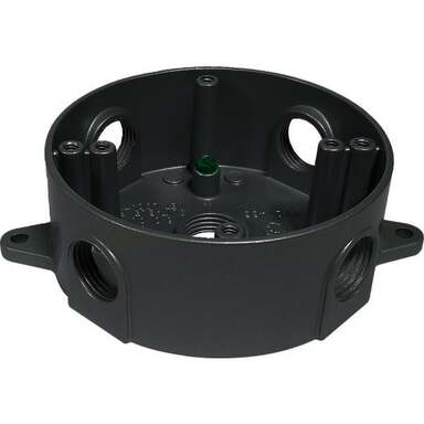 1/2" GRY 5HLE RND WP BOX
