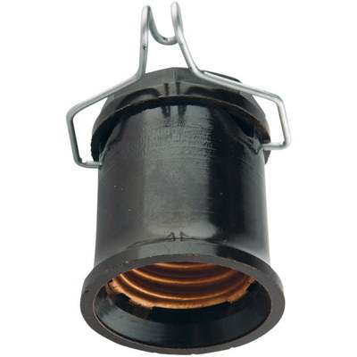Leviton Keyless Medium Base Black Outdoor Pin Lamp Socket