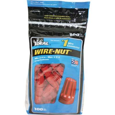 30076 RED WIRE NUT 100PK