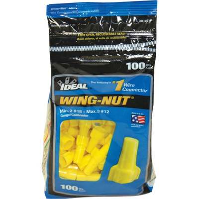 100PK YEL WING NUT