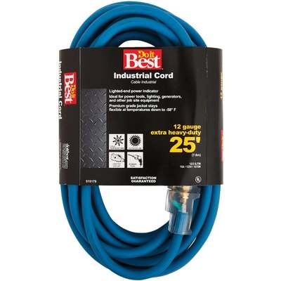 25' 12/3 Blue Ext Cord