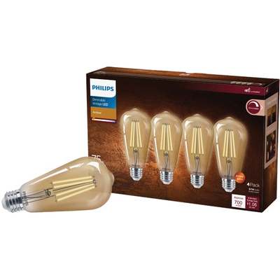 4PK 75W ST19AMB LED BULB