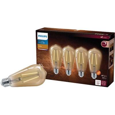 4PK 40W ST19AMB LED BULB