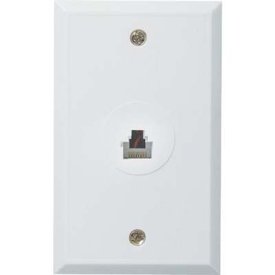 RJ45 WHT FLUSH WALL JACK