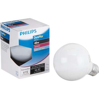 40W WHT G25 GLOBE BULB