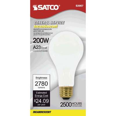 200W MEDIUM FROSTED BULB