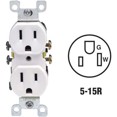 GROUNDING OUTLET-WHITE
