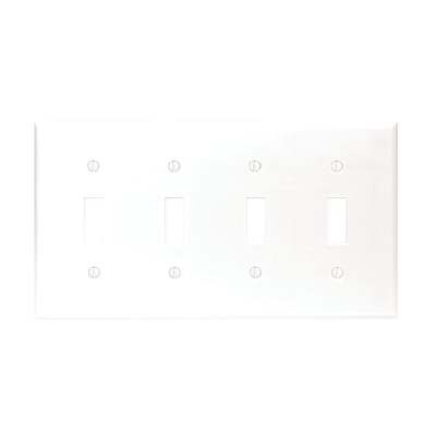 Wht 4-toggle Wall Plate