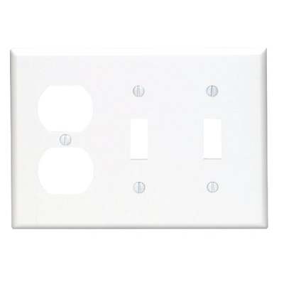 Wht 2togl/out Wall Plate