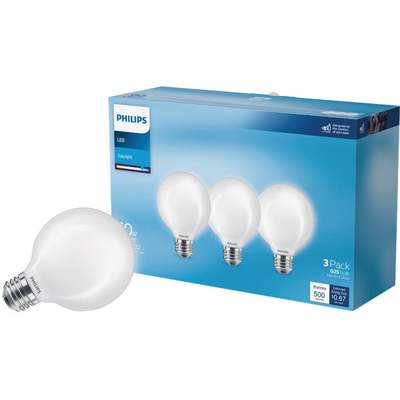 3PK 60W G25 DL LED BULB