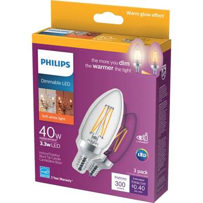 3PK 40WBA11 WG LED BULB