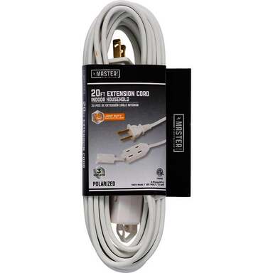 20' 16/2 WHT EXT CORD