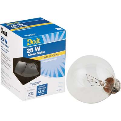 25W CLR G25 GLOBE BULB