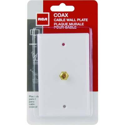 RCA White Single F-Connector Coaxial Wall Plate