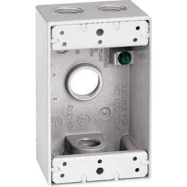1/2" 4-HLE 1G WHT WP BOX