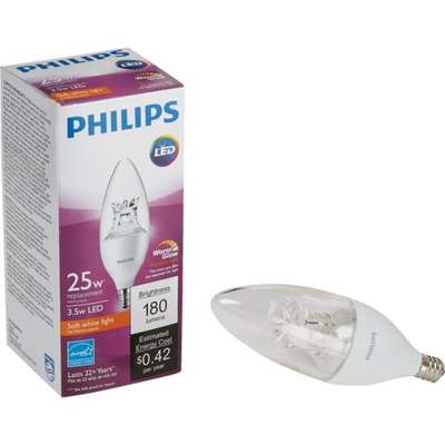 4W/25W CLEAR LED B12 CAND DIM