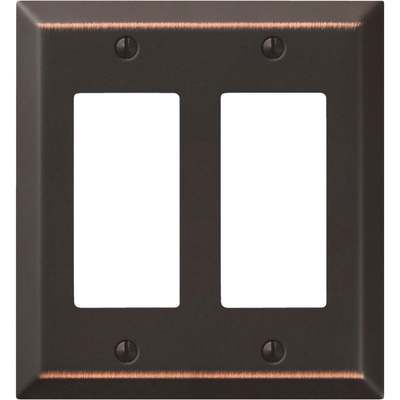 AGED BRZ 2 GFI WALLPLATE