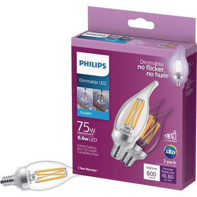 3PK 6.6W CND DL LED BULB