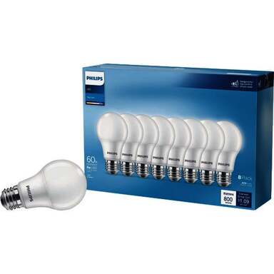 8PK 60W A19 DL LED BULB