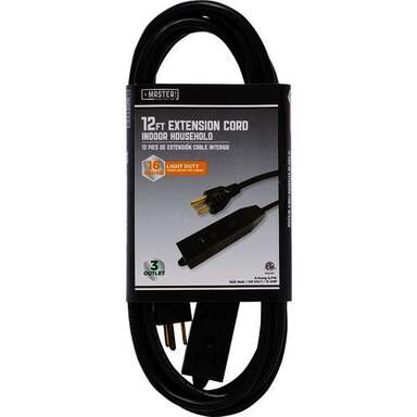 12' 16/3 BLK EXT CORD