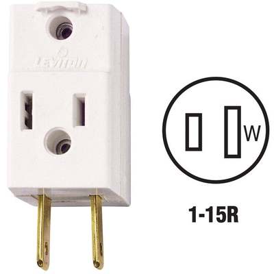 ADAPTER 3-OUTLET CUBE TAP 15A WH