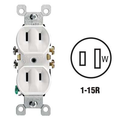 WHT DUPLEX OUTLET