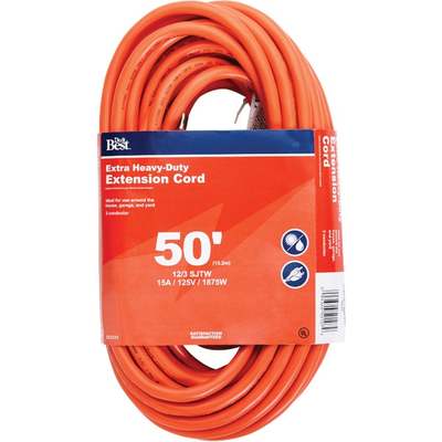 CORD EXT 50' 12-3 OUTDR ORANGE