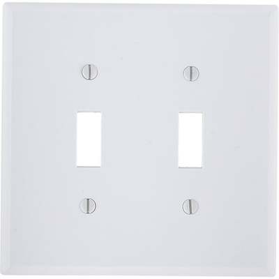 Wht 2-toggle Wall Plate