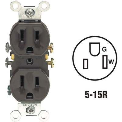 GROUNDING OUTLET-BROWN