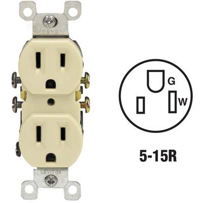 GROUNDING OUTLET-IVORY