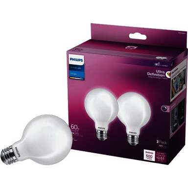2PK 60W G25 DL LED BULB