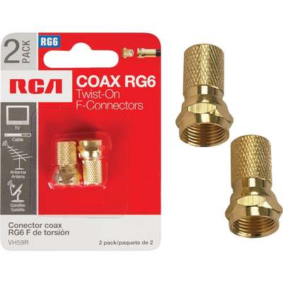 RCA RG Twist-On Coaxial F-Connector (2-Pack)