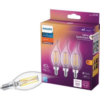 3PK 40W BA11 WG LED BULB