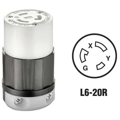 3-PRNG 20A LOCKNG OUTLET L6-20R