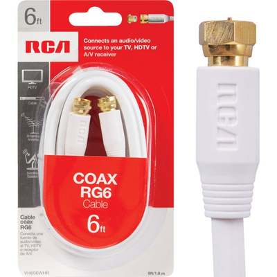 CABLE COAX RG6 6' WHITE