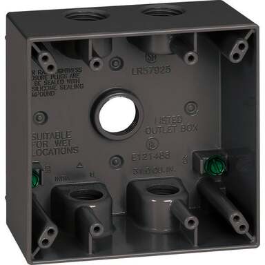 3/4"5HLE 2GNG GRY WP BOX