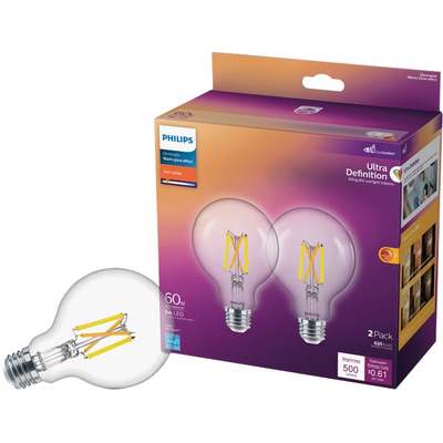 2PK 60W G25 WG LED BULB