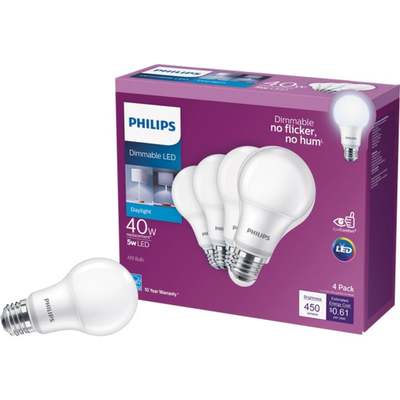 4PK 40W A19 DL LED BULB