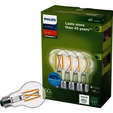 4PK 60W A19 SWCL LEDBULB