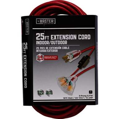 25' 14/3 RED OUT CORD