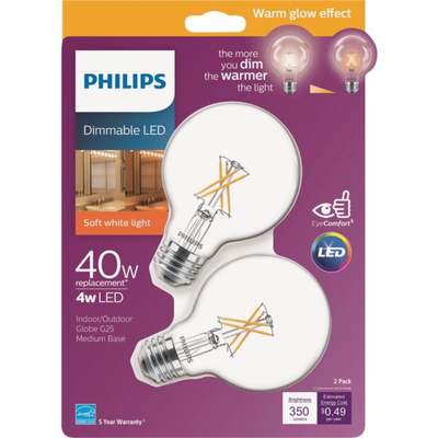 2PK 40W G25 E26 LED BULB