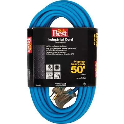 50' 14/3 BLUE EXT CORD