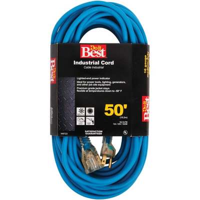 50' 16/3 BLUE EXT CORD