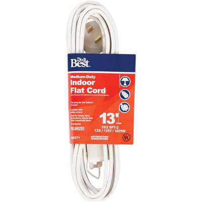 13' 16/2 White Flat Cord